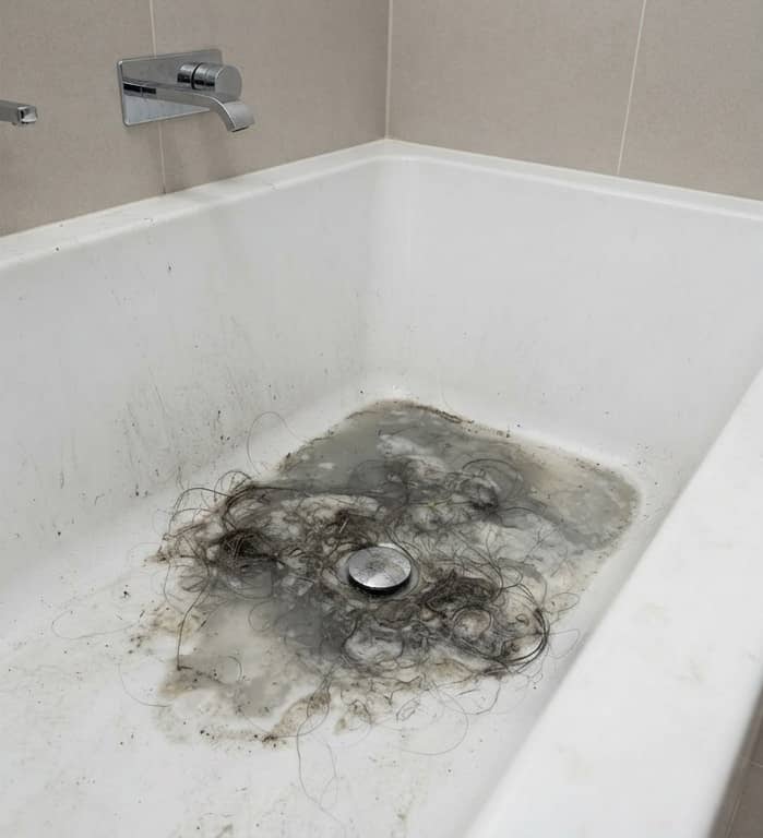 baignoire bouchée